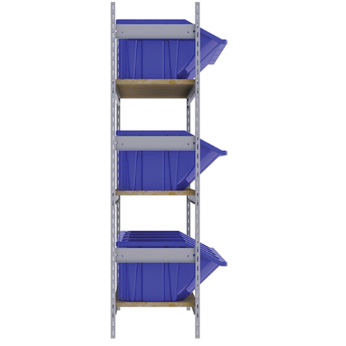 &eacute;tag&egrave;res larges avec bacs g&eacute;ants en plastique, Acier, Sans boulons, Capacit&eacute; 800 lb, 66" la x 60" h x 18" p Haskins Industrial Inc.