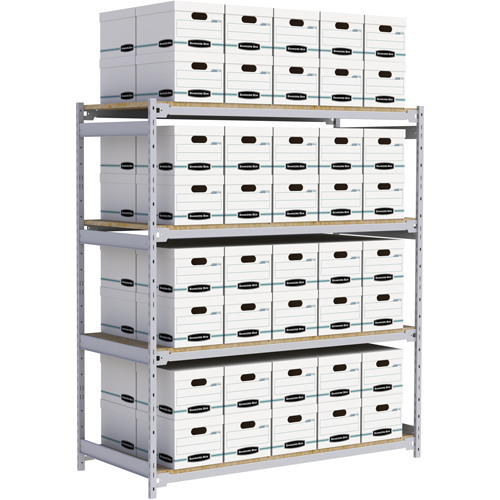 Wide Span Record Storage Shelving, Steel, 4 Shelves, 72" W x 32" D x 84" H Haskins Industrial Inc.