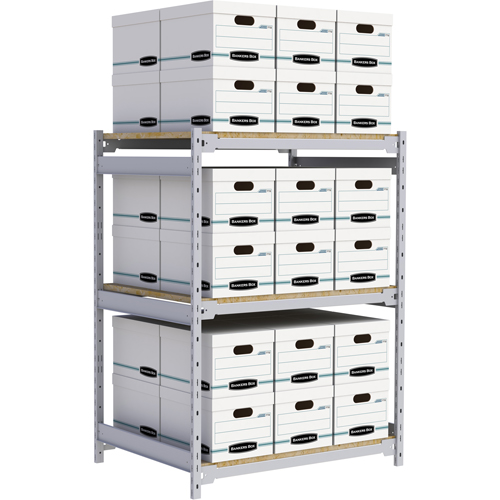 Wide Span Record Storage Shelving, Steel, 3 Shelves, 42" W x 32" D x 60" H Haskins Industrial Inc.