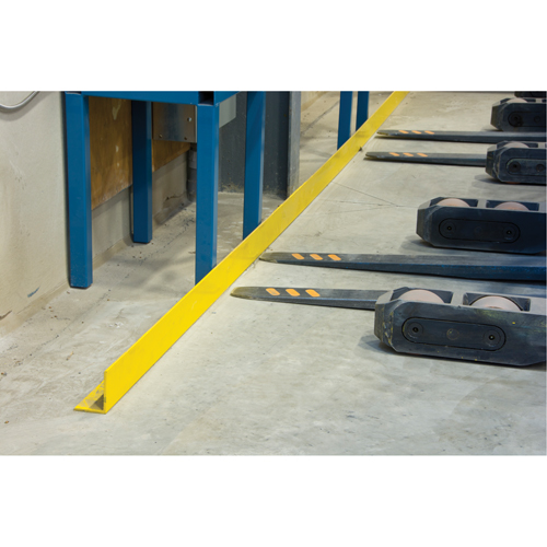 Floor Angle Guard Rails, Steel, 48" L x 5" H, Yellow Haskins Industrial Inc.