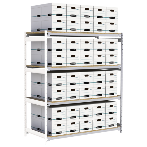 &eacute;tag&egrave;re-classeur de grande largeur, Acier, 4 Tablettes, 72" la x 32" p x 84" h, Ensemble Ajout Haskins Industrial Inc.