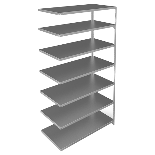 Shelving Unit, Galvanized Steel, Slotted Angle, 275 lbs. Capacity, 48" W x 84" H x 24" D Haskins Industrial Inc.