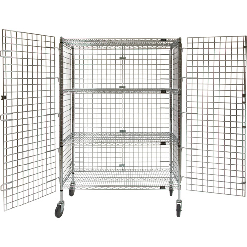 Security Cart, Chrome Plated, 48" x 69" x 24", 500 lbs. Capacity Haskins Industrial Inc.