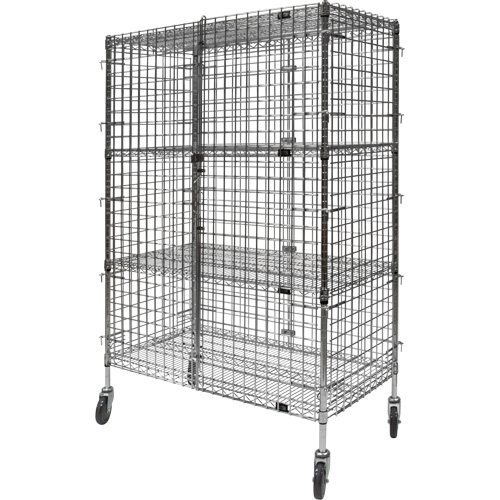 Security Cart, Chrome Plated, 48" x 69" x 24", 500 lbs. Capacity Haskins Industrial Inc.