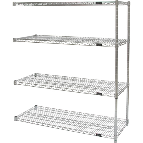 &eacute;tag&egrave;res robustes en treillis chromat&eacute;, Ensemble Ajout, Tiers 4, 30" la x 54" h x 14" p Haskins Industrial Inc.