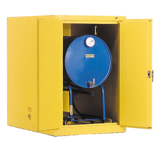 Drum Safety Cabinets, 400 lbs. Cap., Yellow Haskins Industrial Inc.