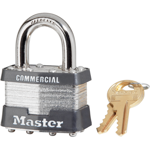 Cadenas commercial, Argent, Cl&eacute;s diff&eacute;rentes, Acier lamin&eacute;, Largeur de 1-9/16" Haskins Industrial Inc.