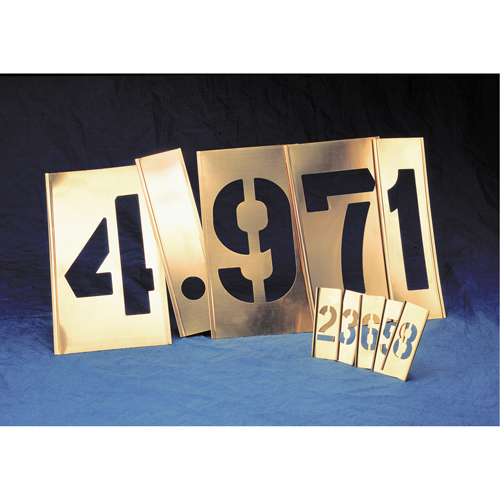 Gothic Brass Interlocking Stencils - Individual Letters & Numbers, Number, 6" Haskins Industrial Inc.