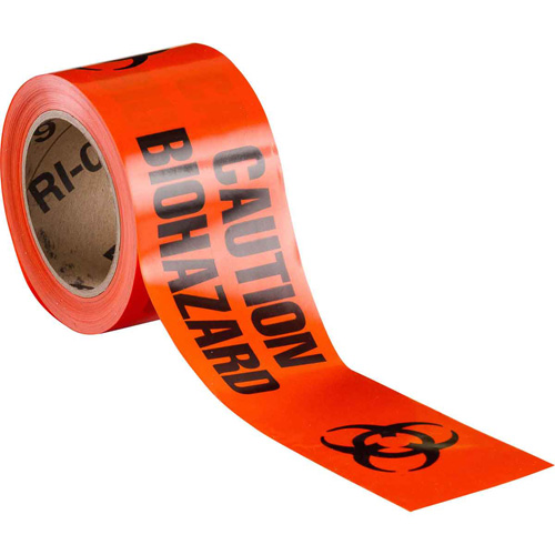 Ruban pour barricade, Anglais, 3" la x 200' lo, 3 mils, Noir/orange Haskins Industrial Inc.