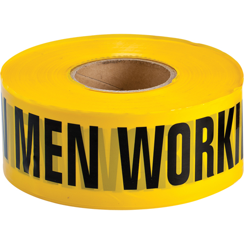 Rubans pour barricades, Anglais, 3" la x 1000' lo, 3,5 mils, Noir sur jaune Haskins Industrial Inc.