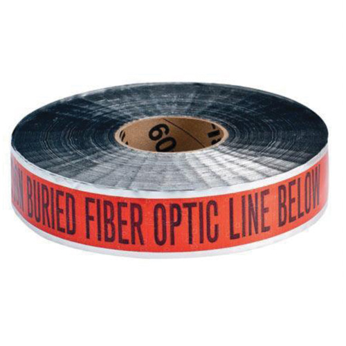 "Fiber Optic Line" Identoline&reg; Underground Warning Tape, 2" W x 1000' L, Black on Orange Haskins Industrial Inc.