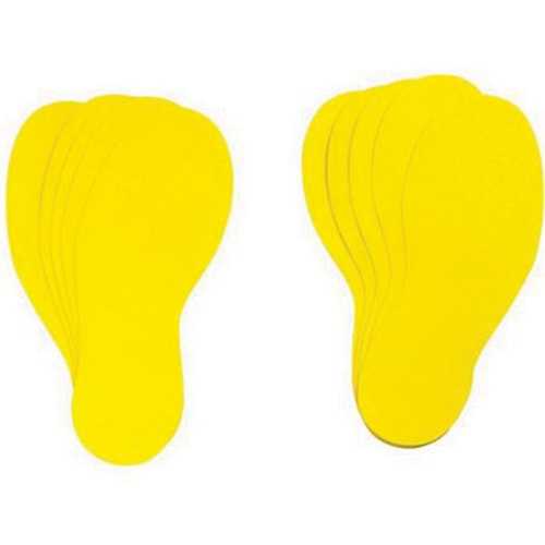 Floor Marking Labels, Footprint, 12" L x 3.75" W, Yellow, Vinyl Haskins Industrial Inc.