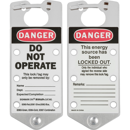 Labeled Lockout Hasps, Silver Haskins Industrial Inc.