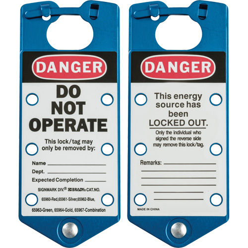 Labeled Lockout Hasps, Blue Haskins Industrial Inc.