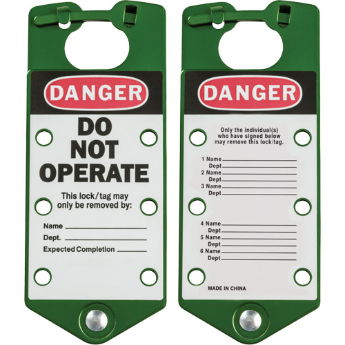 Labeled Lockout Hasps, Green Haskins Industrial Inc.