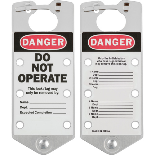Labeled Lockout Hasps, Silver Haskins Industrial Inc.