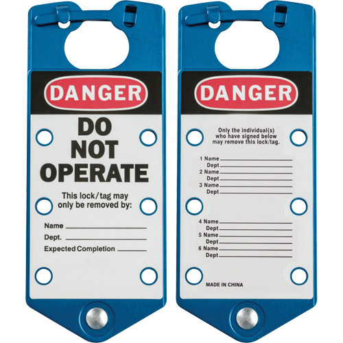 Labeled Lockout Hasps, Blue Haskins Industrial Inc.