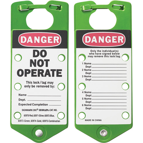 Labeled Lockout Hasps, Green Haskins Industrial Inc.