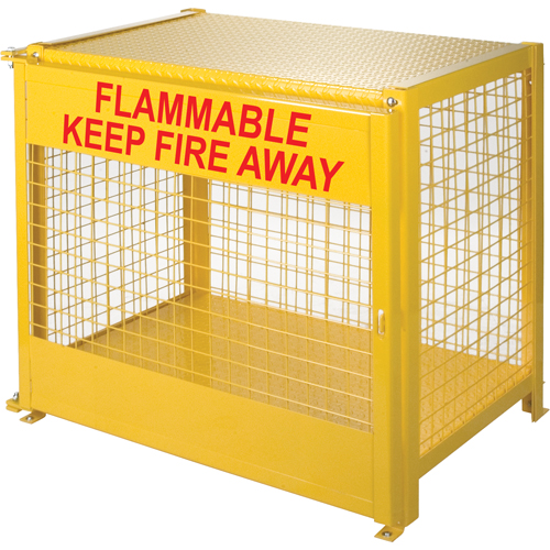 Armoires pour cylindres &agrave; gaz, nbre de bouteilles: 6, 44" , 30" , 37" , Jaune Haskins Industrial Inc.