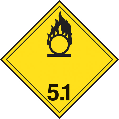 TDG Shipping Labels, Class 5.1, Oxidizing Substances, Paper Haskins Industrial Inc.