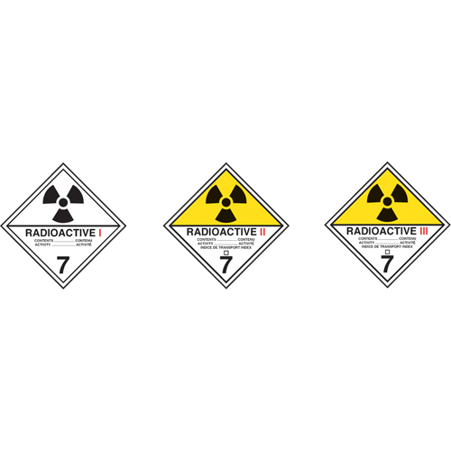 TDG Shipping Labels, Class 7, Radioactive I, Vinyl Haskins Industrial Inc.