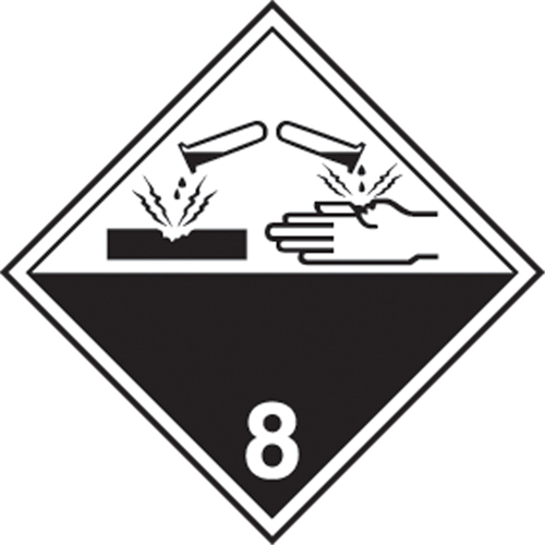 &eacute;tiquettes d'exp&eacute;dition TMD, Classe 8, Corrosifs, Papier Haskins Industrial Inc.