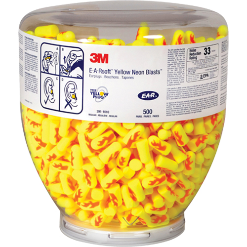 Bouchons d'oreilles E-A-RSoft Yellow Neon, Vrac - Contenant Haskins Industrial Inc.
