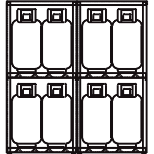 Aluminum LPG Cylinder Locker Storage, 16 Cylinder Capacity, 60" W x 32" D x 65" H, Silver Haskins Industrial Inc.