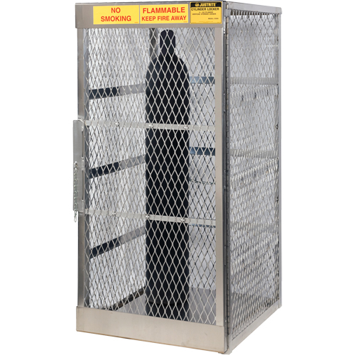 Aluminum LPG Cylinder Locker Storage, 10 Cylinder Capacity, 30" W x 32" D x 65" H, Silver Haskins Industrial Inc.