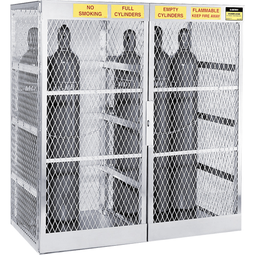 Aluminum LPG Cylinder Locker Storage, 20 Cylinder Capacity, 60" W x 32" D x 65" H, Silver Haskins Industrial Inc.