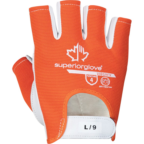 Gants Vibrastop demi-doigts antivibrations, Taille Moyen, Paume Ch&egrave;vre Haskins Industrial Inc.