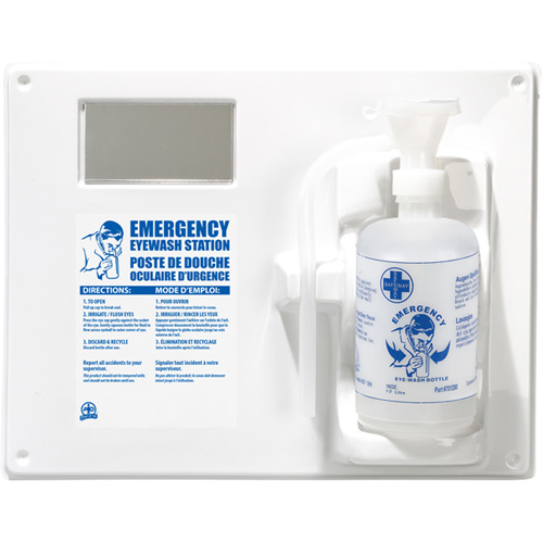 Poste de douche oculaire - Poste simple a/bouteille vide Haskins Industrial Inc.