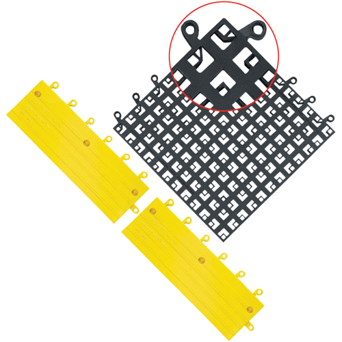 ErgoDeck&reg; Mat No. 560, PVC, 1-1/2' W x 1-1/2' L, 7/8" Thick, Black Haskins Industrial Inc.