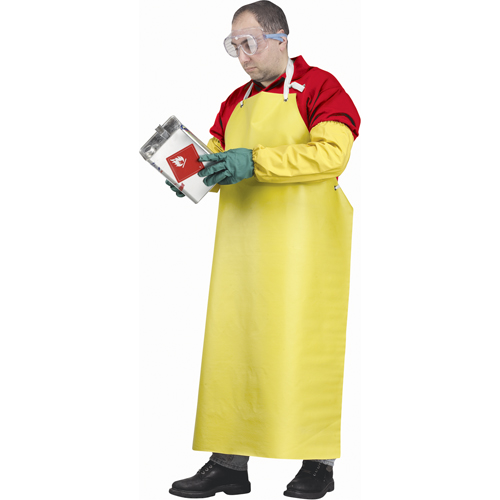 Flame Resistant Aprons, Neoprene/Polyester, 48" L x 35" W, Yellow Haskins Industrial Inc.