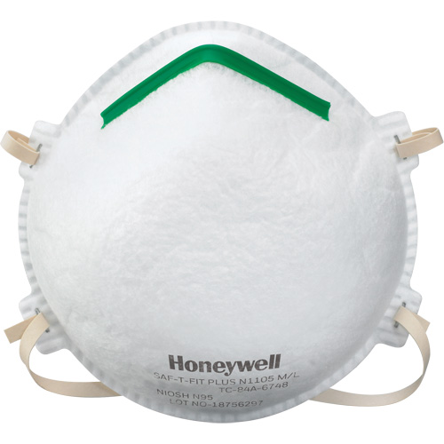 Saf-T-Fit&reg; Plus N1105 Particulate Respirators, N95, NIOSH Certified, Small Haskins Industrial Inc.