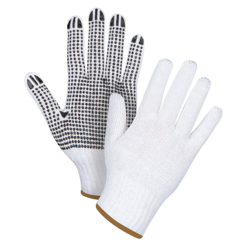 Gants tricot&eacute;s &agrave; pois, Poly/coton, Un c&ocirc;t&eacute;, Calibre 7, Grand Haskins Industrial Inc.