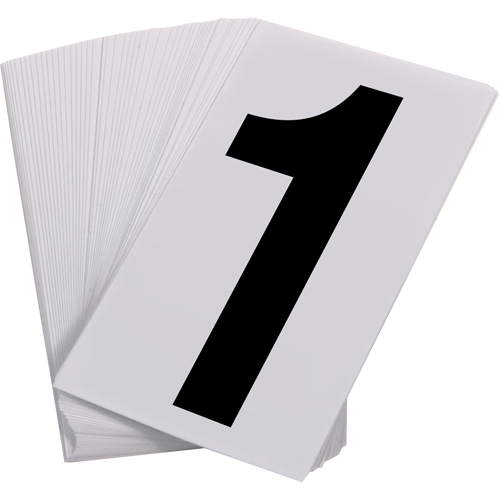 Pressure Sensitive Numbering, 1, 3-1/2" H, Black on White Haskins Industrial Inc.