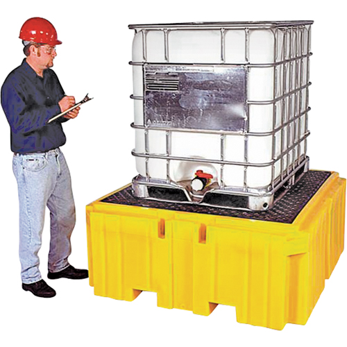 GRV Spill Pallet Plus sans drain, Capacit&eacute; de d&eacute;versement 365 gal. US, 62" x 62" x 28" Haskins Industrial Inc.