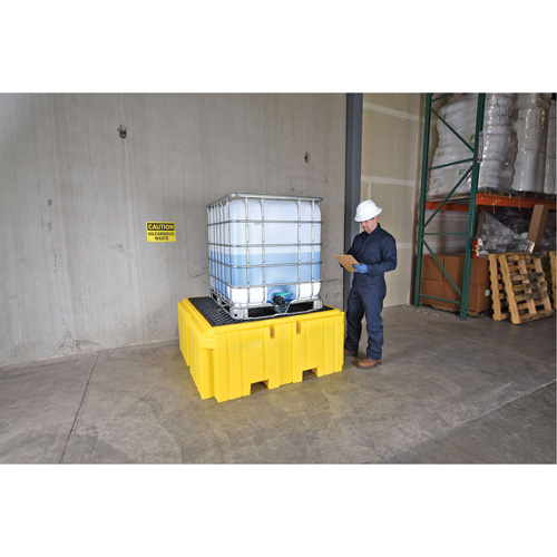 GRV Spill Pallet Plus sans drain, Capacit&eacute; de d&eacute;versement 365 gal. US, 62" x 62" x 28" Haskins Industrial Inc.