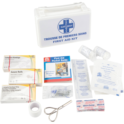 Trousse de premiers soins, Dispositif m&eacute;dical Classe 1, Boîte en plastique Haskins Industrial Inc.