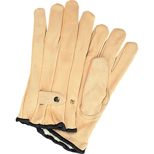 Winter-Lined Ropers Gloves, Large, Grain Cowhide Palm, Fleece Inner Lining Haskins Industrial Inc.