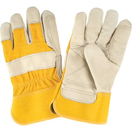 Premium Quality Fitters Gloves, Large, Grain Cowhide Palm, Cotton Inner Lining Haskins Industrial Inc.