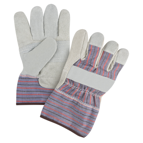 Gants d'ajusteur &agrave; paume renforc&eacute;e de premi&egrave;re qualit&eacute;, Grand, Paume en Cuir de vache refendu, Doublure en Coton Haskins Industrial Inc.