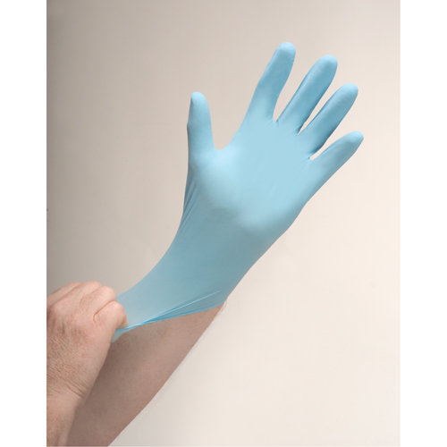Puncture-Resistant Examination Gloves, X-Large, Nitrile, 4.5-mil, Powdered, Blue Haskins Industrial Inc.