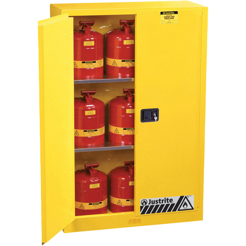 Sure-Grip&reg; Ex Flammable Storage Cabinets, 45 gal., 2 Door, 43" W x 65" H x 18" D Haskins Industrial Inc.