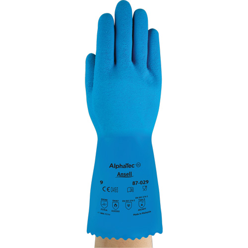 Gants AlphaTec 87-029, Taille Petit/7, 12" lo, Latex de caoutchouc, Doublure en Nylon, 50 mils Haskins Industrial Inc.