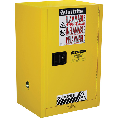 Sure-Grip&reg; EX Compac Flammable Safety Cabinet, 12 gal., 1 Door, 23.25" W x 35" H x 18" D Haskins Industrial Inc.