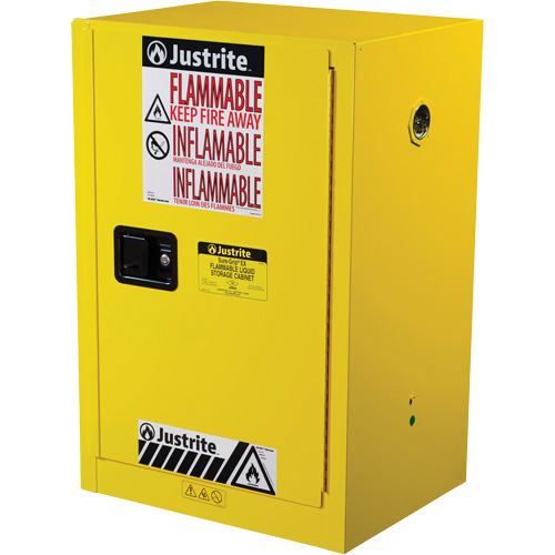 Sure-Grip&reg; EX Compac Flammable Safety Cabinet, 12 gal., 1 Door, 23.25" W x 35" H x 18" D Haskins Industrial Inc.