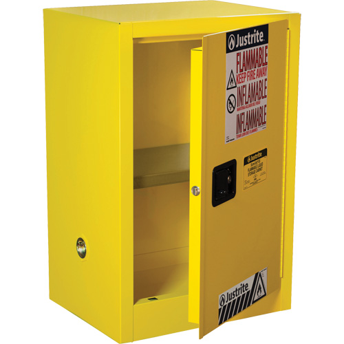Sure-Grip&reg; EX Compac Flammable Safety Cabinet, 12 gal., 1 Door, 23.25" W x 35" H x 18" D Haskins Industrial Inc.
