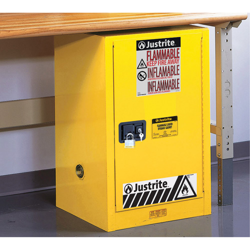 Sure-Grip&reg; EX Compac Flammable Safety Cabinet, 12 gal., 1 Door, 23.25" W x 35" H x 18" D Haskins Industrial Inc.